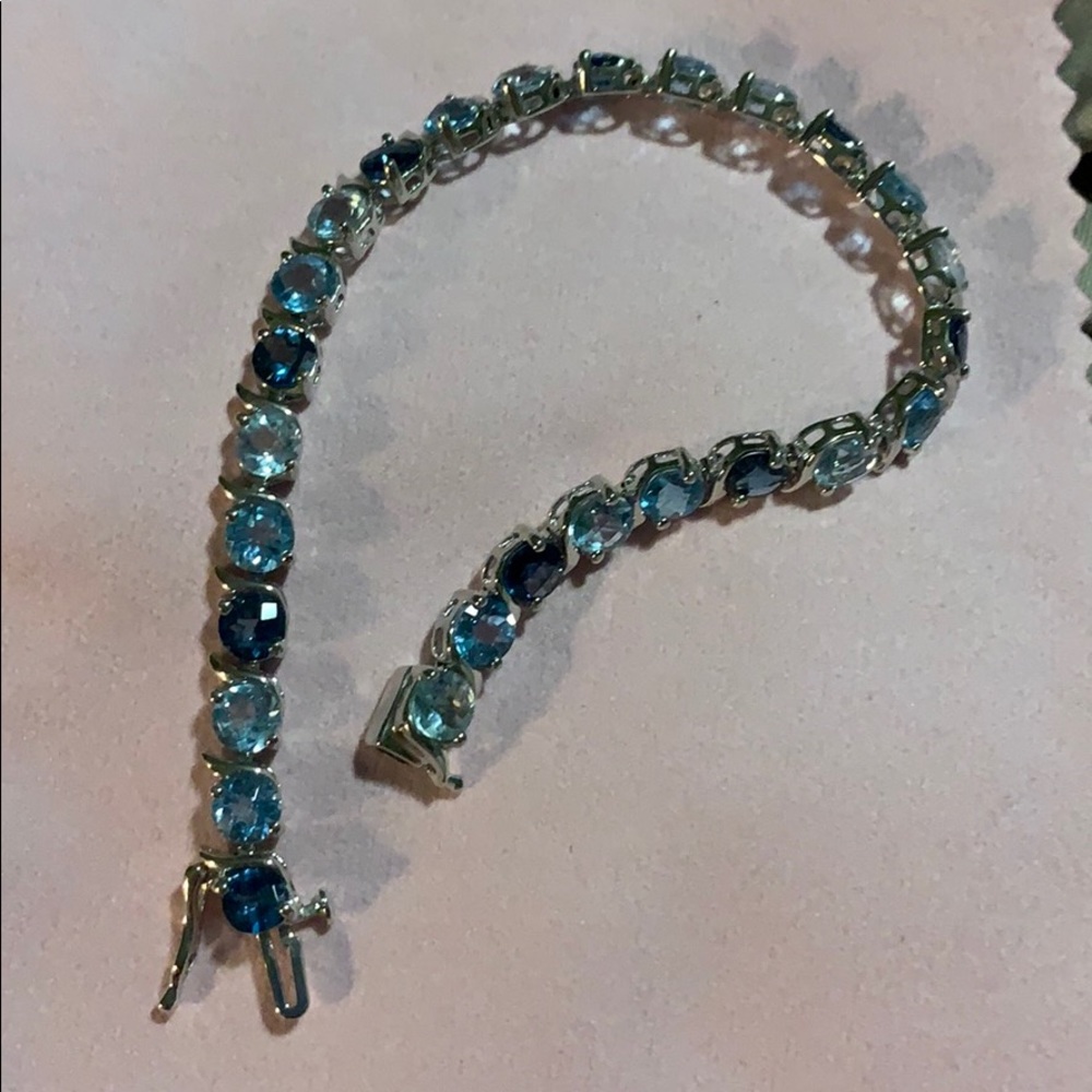 Multi Shaded Blue Topaz Bracelet